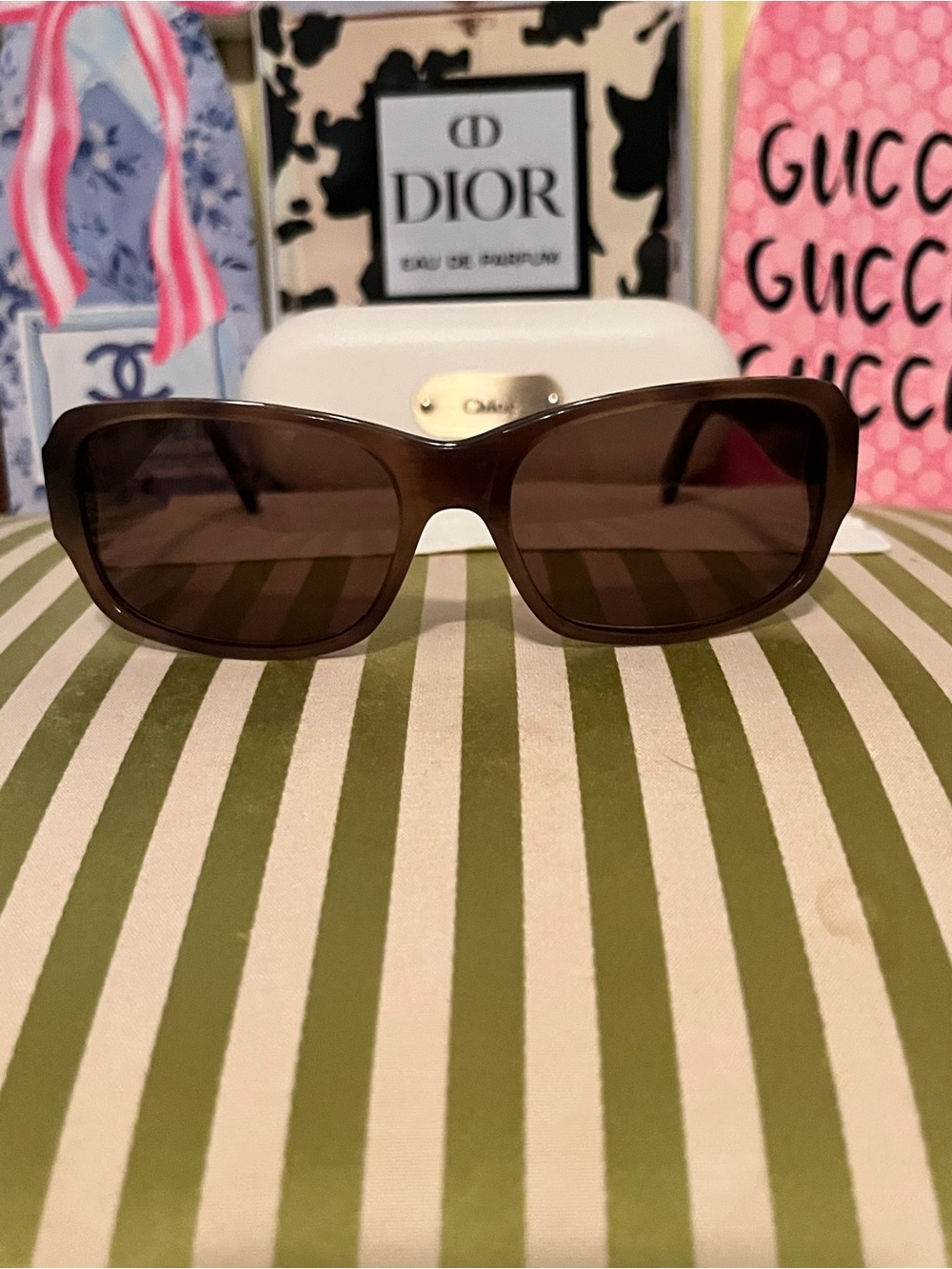 Chloe Brown Gradient Rectangular Sunglasses EUC!!! - Picture 2 of 8